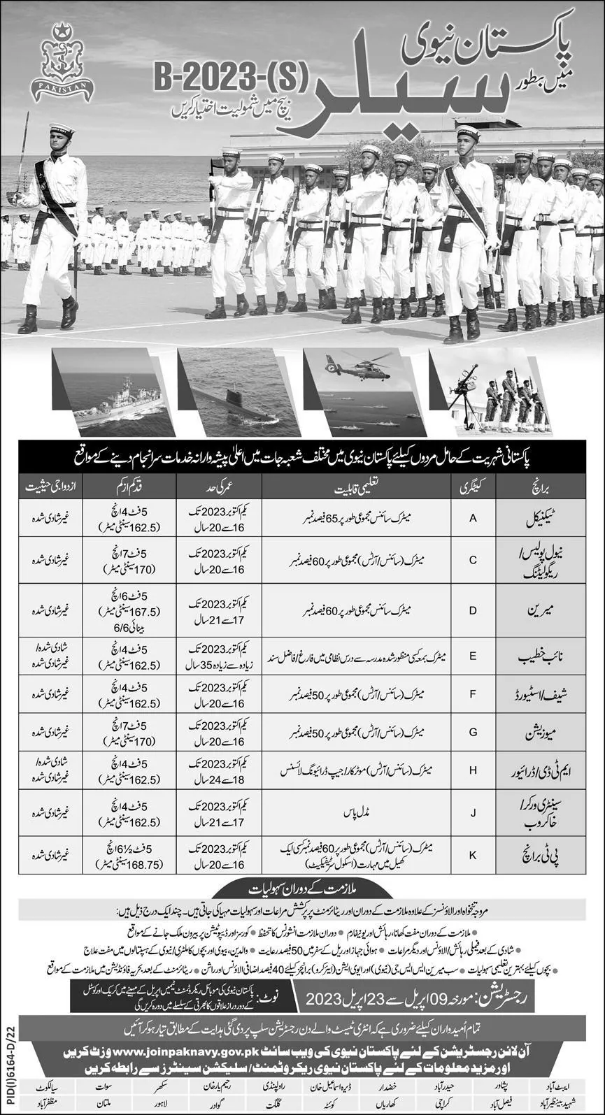 Pakistan Navy Sailor Jobs 2023 Matric Base - Batch B-2023 (S)