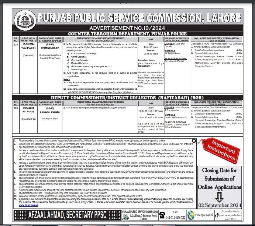 PPSC Jobs 2024 Online Apply - www.ppsc.gop.pk jobs 2024