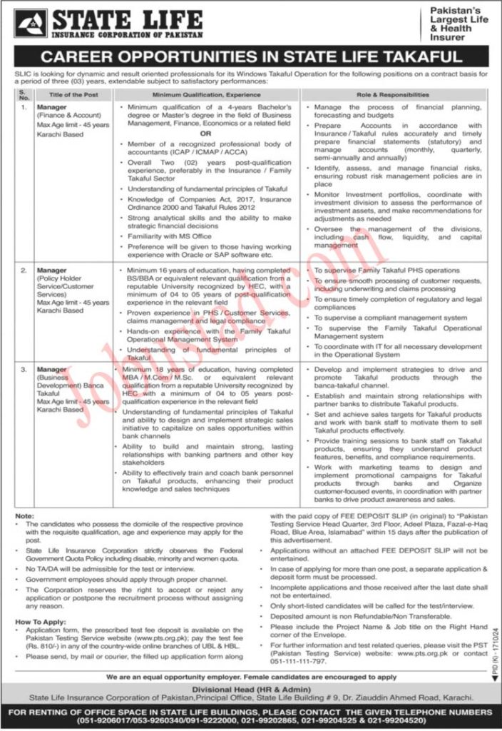 State Life Insurance Jobs 2024 Apply Online